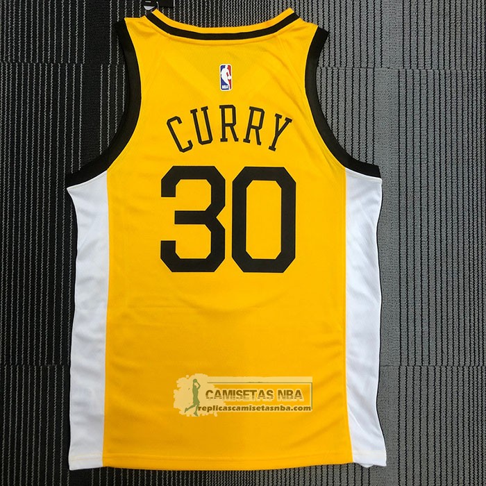 Camiseta Golden State Warriors Stephen Curry NO 30 Earned Amarillo